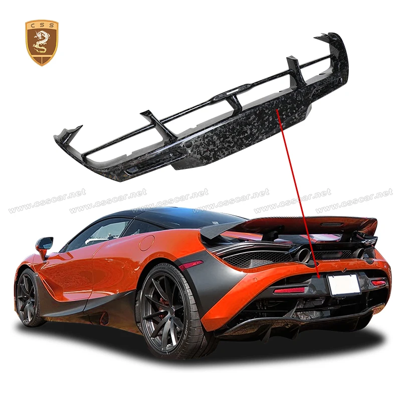 Кованый верхний сплиттер заднего бампера из сухого карбона для McLaren 720S в стиле OEM, защита диффузора, элементы обвеса