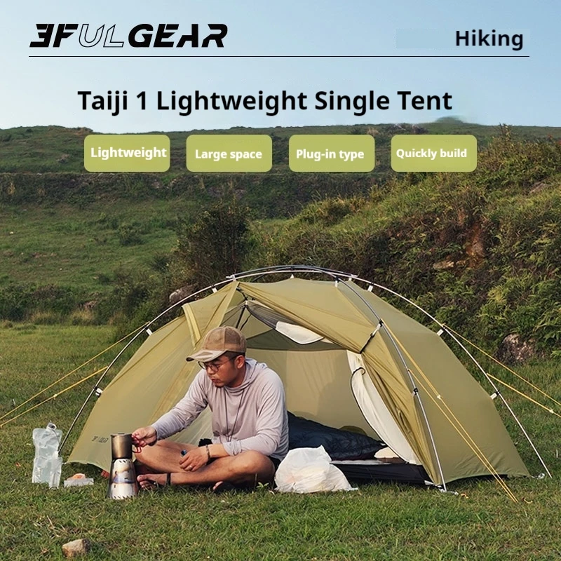 3F UL GEAR TAIJI tenda da campeggio Single 15D Nylon Ultralight Portable Outdoor 3/4 Season tenda doppio strato arrampicata tende da trekking