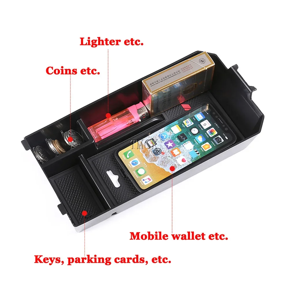 لمرسيدس بنز C GLC الفئة W205 X253 2015-2022 اكسسوارات السيارات التحكم المركزي مسند الذراع صندوق تخزين المنظم بطاقة حامل صينية