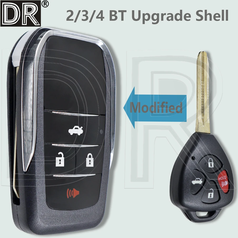 

DR Upgrade Car Key Flip Shell Case With TOY43 Blade For Toyota Corolla Camry RAV4 Avalon Yaris Venza Matrix Auris Crown