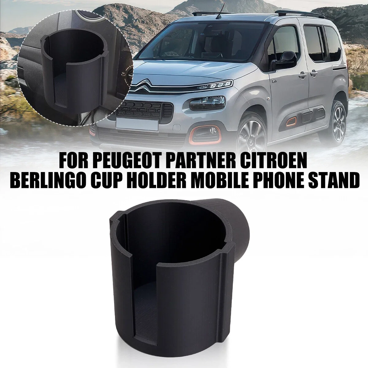 

Car Cup Holder Beverage Support Phone Stand For Peugeot Partner Citroen Berlingo Push In Bracket Water Goblet Storage Organizing