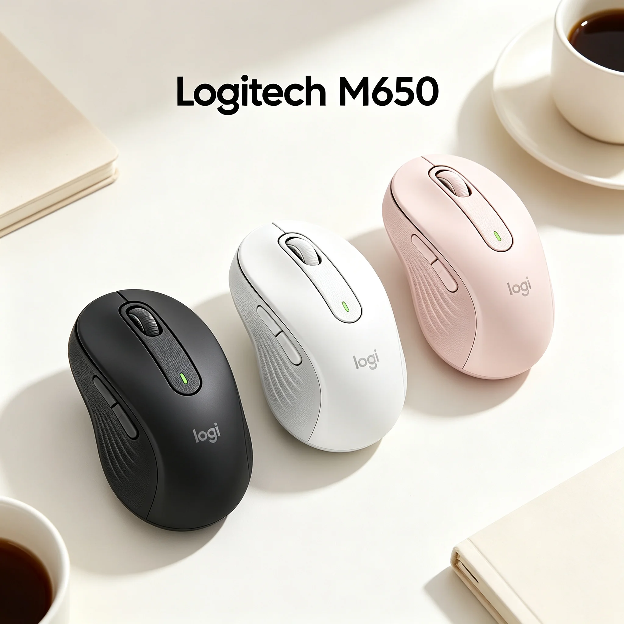 Logitech M650 Signature SilentTouch Wireless Mice Low Noise Click SmartWheel Scrolling Recycled Plastic Material Adjustable DPI