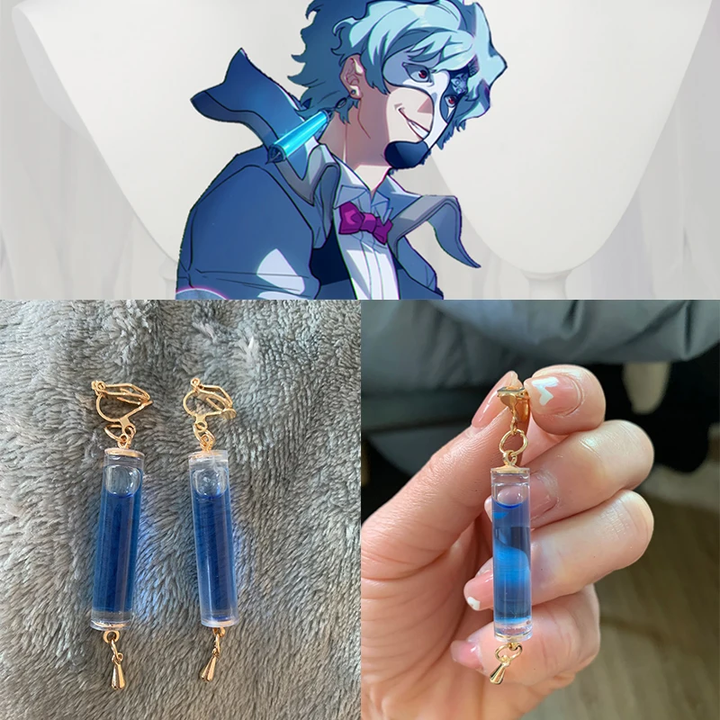 Genshin Impact Snezhnaya Fatui Doctor Dottore Cosplay Earrings Game Ear Clip Halloween Cosplay Costume Accessory Animae Fans Ear