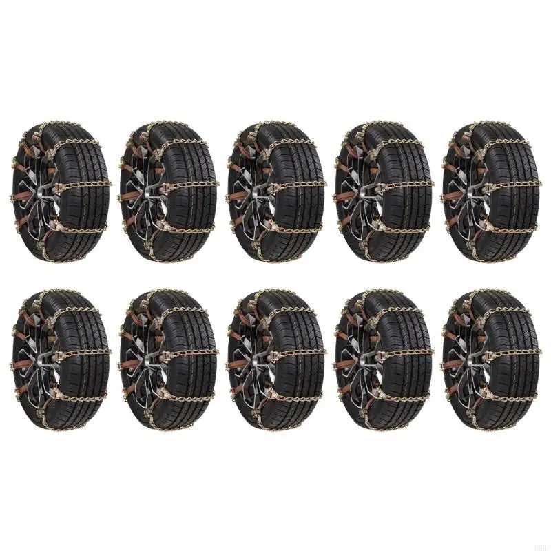 D5BE Corrosion Resistant Heavy Duty Winter SUV Car Chains 1500kg Load Bearing -40℃ Flexibility Universal Tire Width 175-285mm