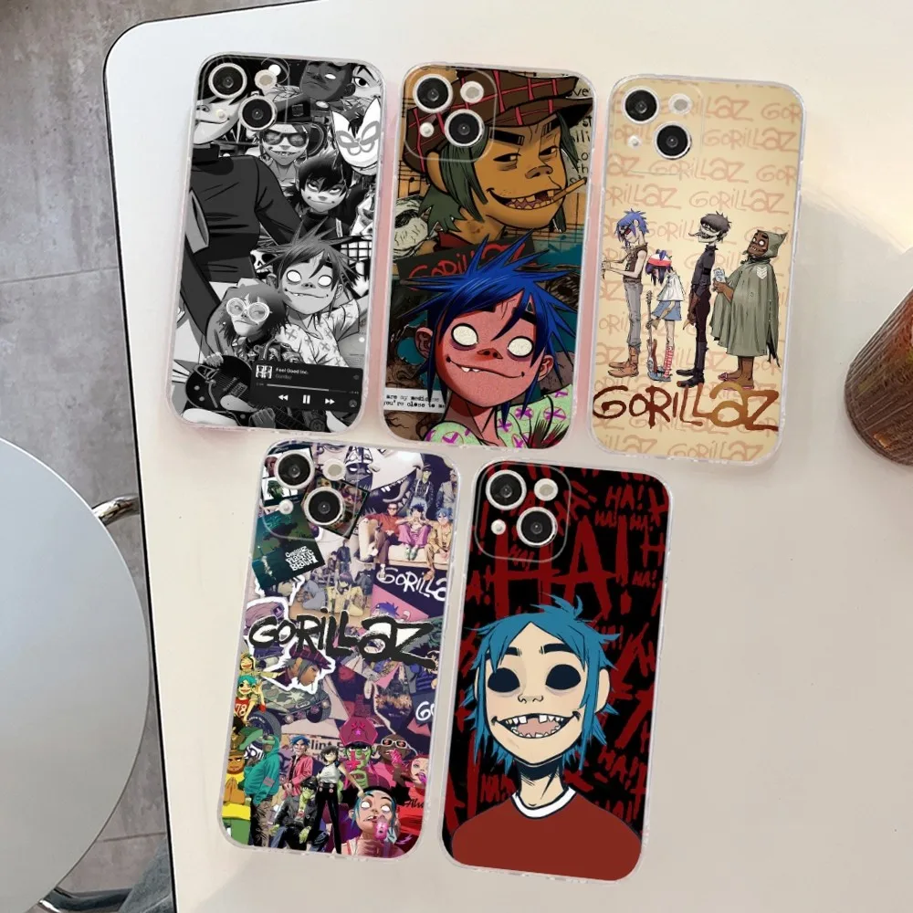 Gorillaz Cartoon Phone Case Silicone Soft for iphone 15 14 13 12 11 Pro Mini XS MAX 8 7 6 Plus X XS XR Cover