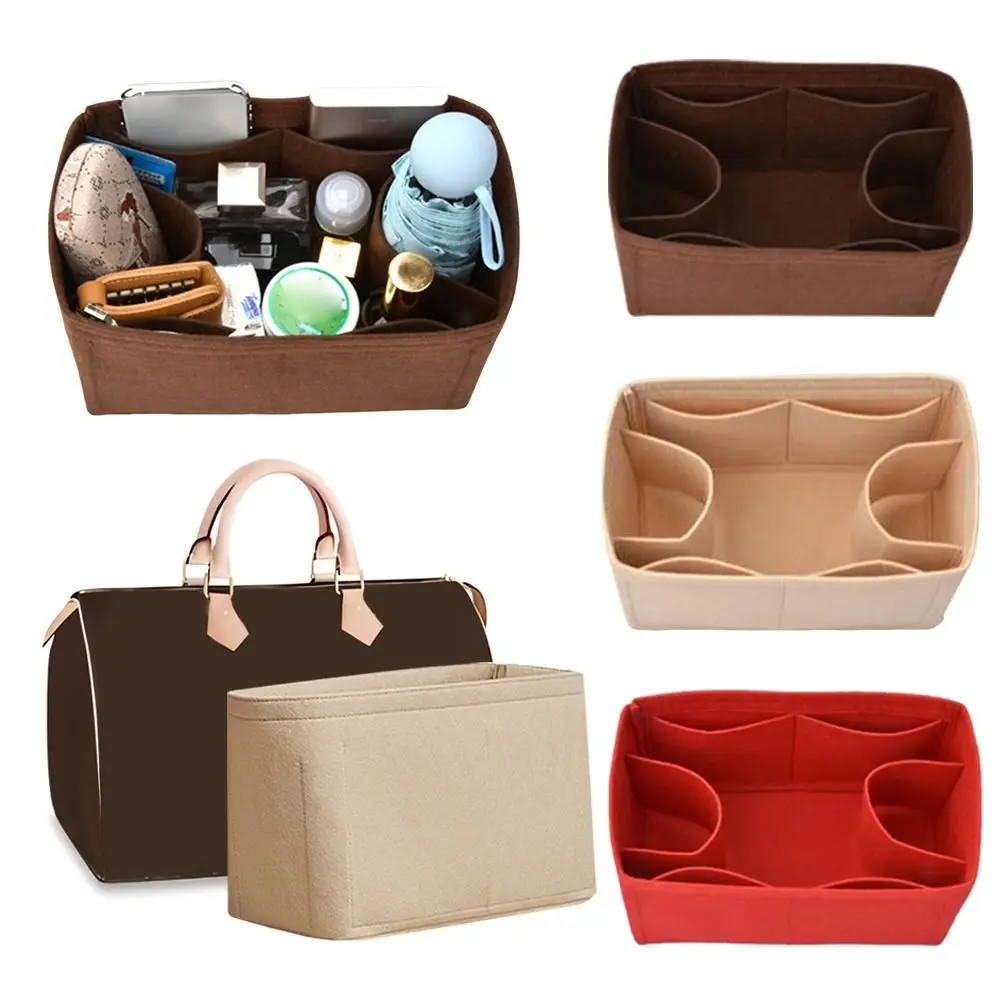 حقيبة إدراج متينة من اللباد سعة كبيرة متعددة الجيوب حقيبة يد منظم حقيبة التخزين للسفر LV Speed25/30/35/Gentlewoman #2