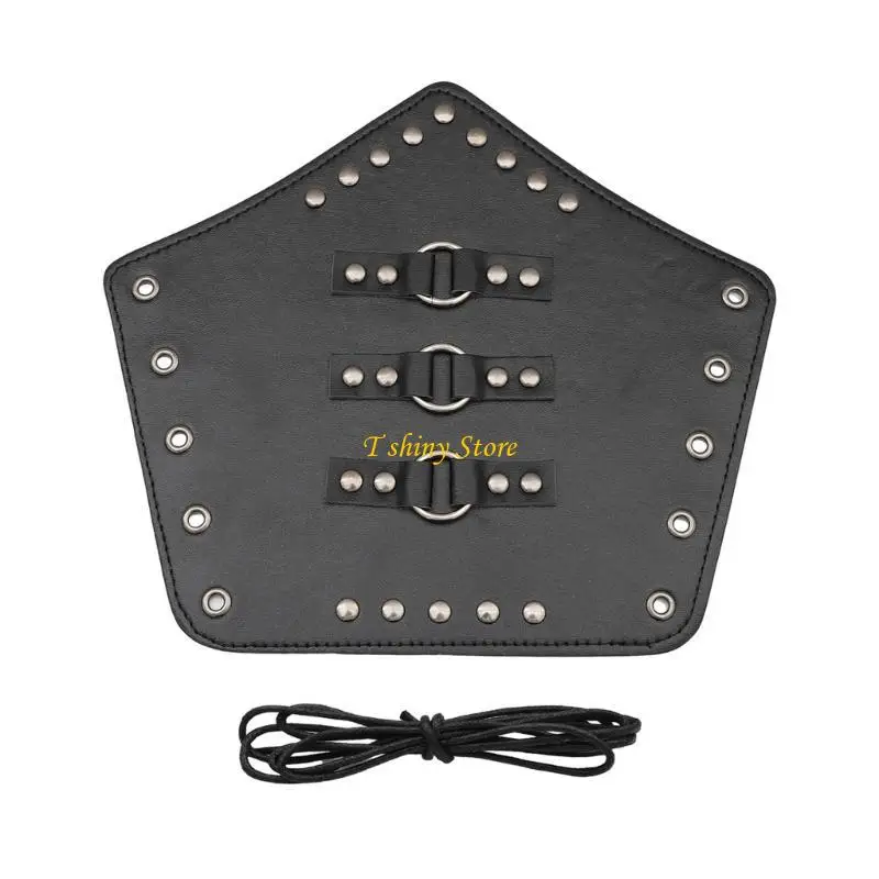 N58F 중세 갑옷 남자 코스프레 손목 Bracers 레이스 업 빈티지 해적 기사 건틀릿