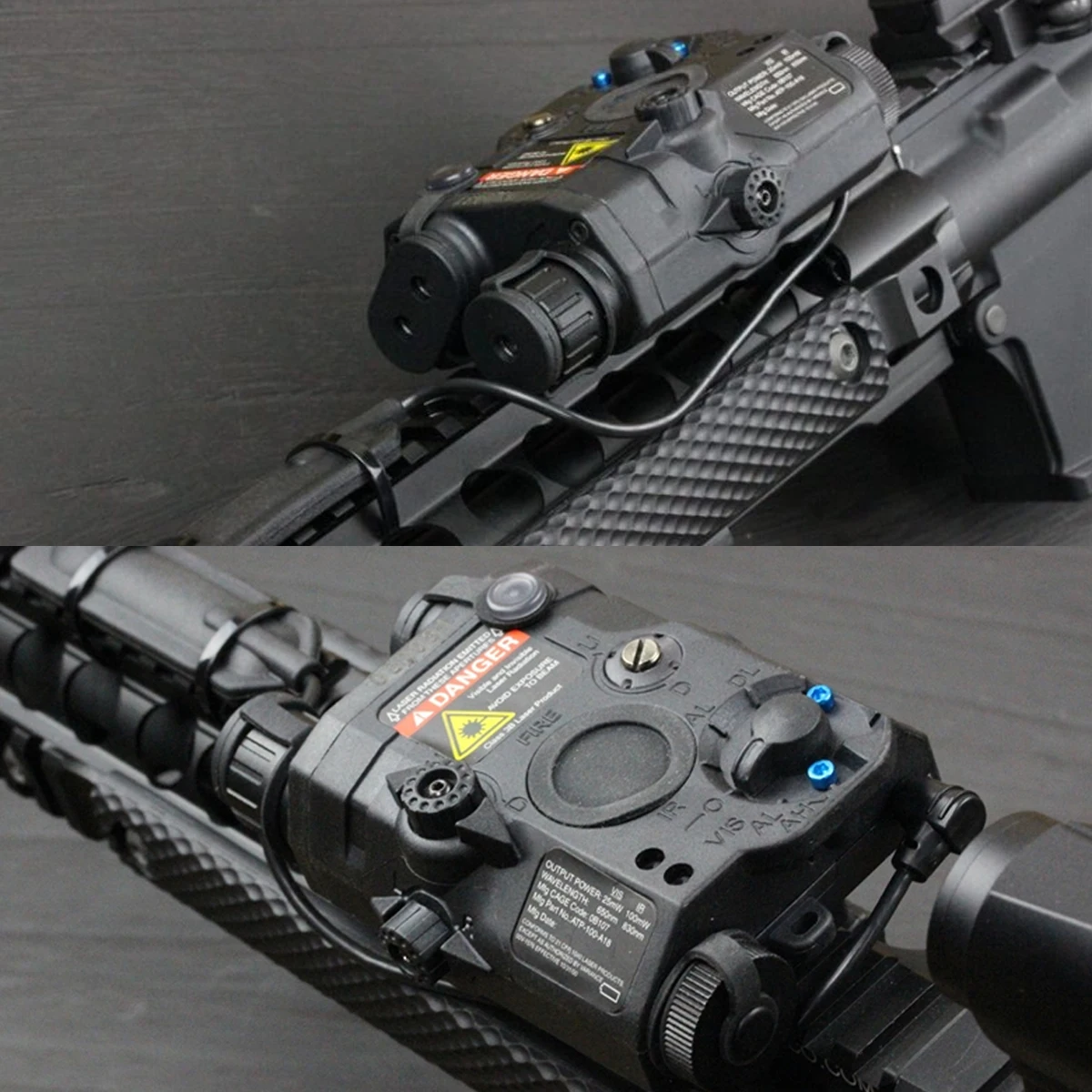 

Tactical Airsoft PEQ-15 PEQ15 LA5C Red Dot Green Blue IR Light Indicator Scout Light LED Strobe Airsoft Flashlight PEQ