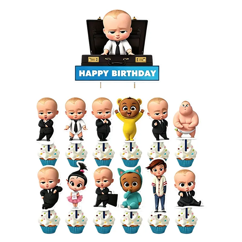 Blaues Little Executive Baby B-BOSSED Duschparty-Dekorationsset mit Einwegteller, Bechern, Servietten, Banner und Ballons für Geburtstagsfeiern – Detail 31