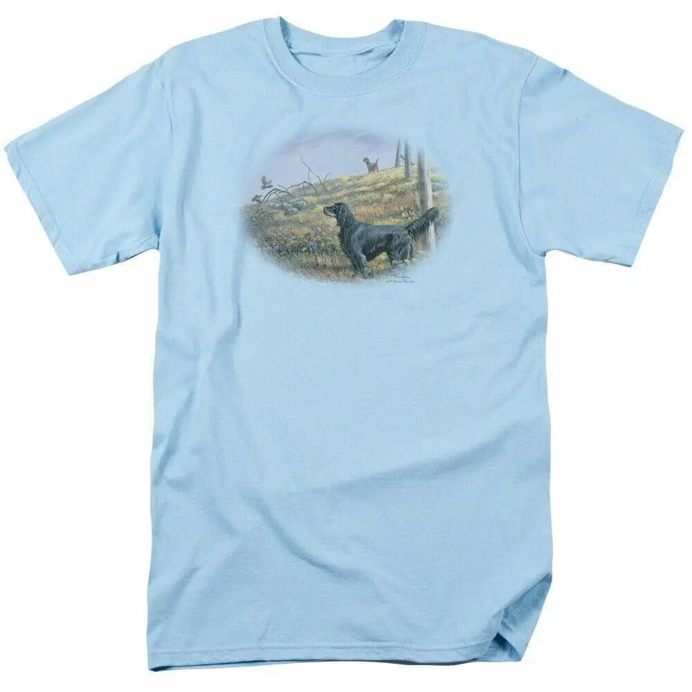 Wild Wings Looking Back T Shirt Mens Licensed Dog Tee Light Blue