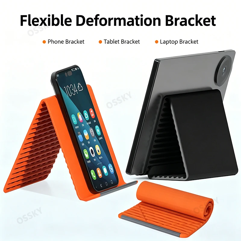 New Flexible Silicone Foldable Phone Holder Multifunctional Creative Angle Adjustable Universal Bracket for Phone Tablet Laptop