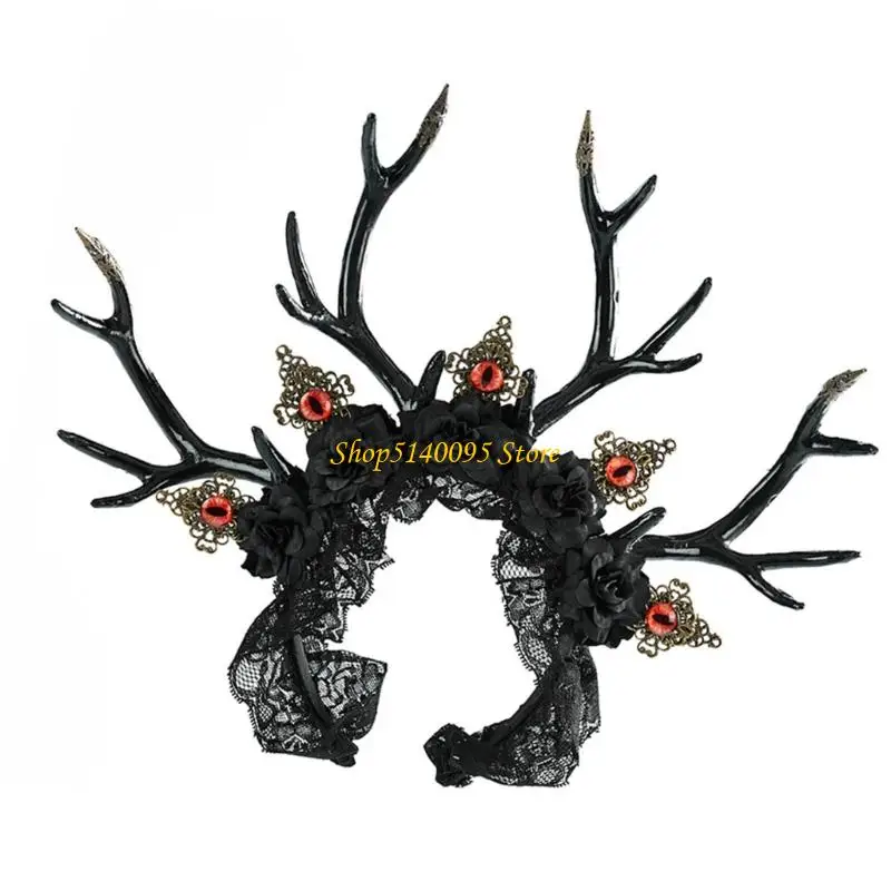 

DXAE Dark Fantasy Deer Antlers Hair Accessory Costume Headpiece Hair Decors For Costume Event Themed Parties And Activities