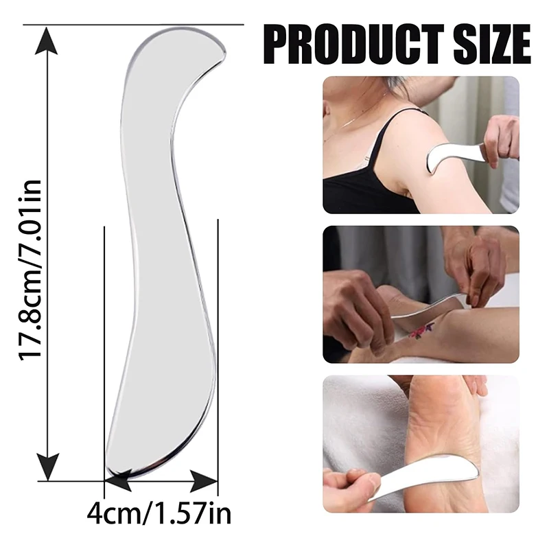 

Stainless Steel Gua Sha Tool Muscle Fascia Scraper Skin Scraping Massage Tool For Shoulder Back Arm Leg Care