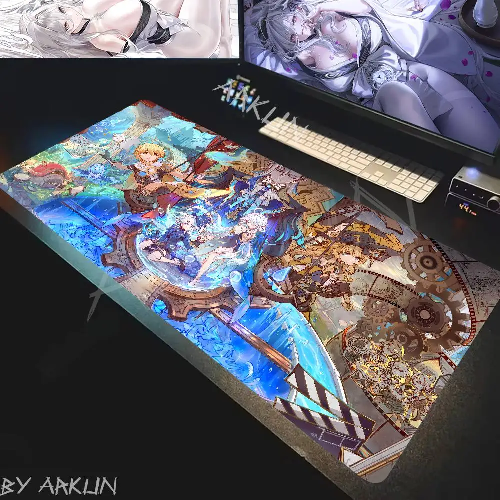 

Cute Furina Genshin Impact Gaming Mouse Pad Large Keyboard Pad Xll Carpet Computer Table Surface For Accessories Xl Ped Mauspad