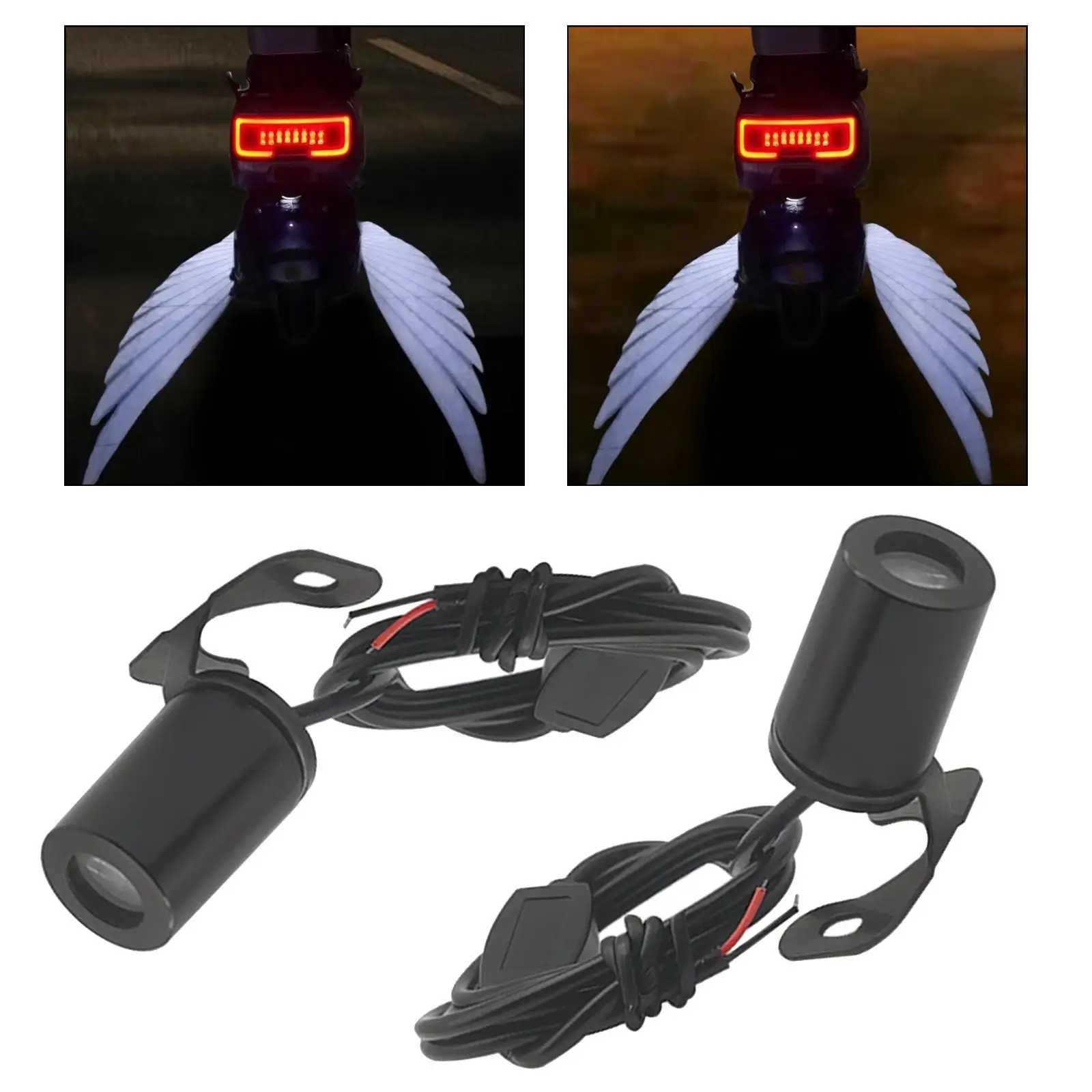 Generic Motorcycle Angel Wing Projection Light Kit Easy to Install Scooter