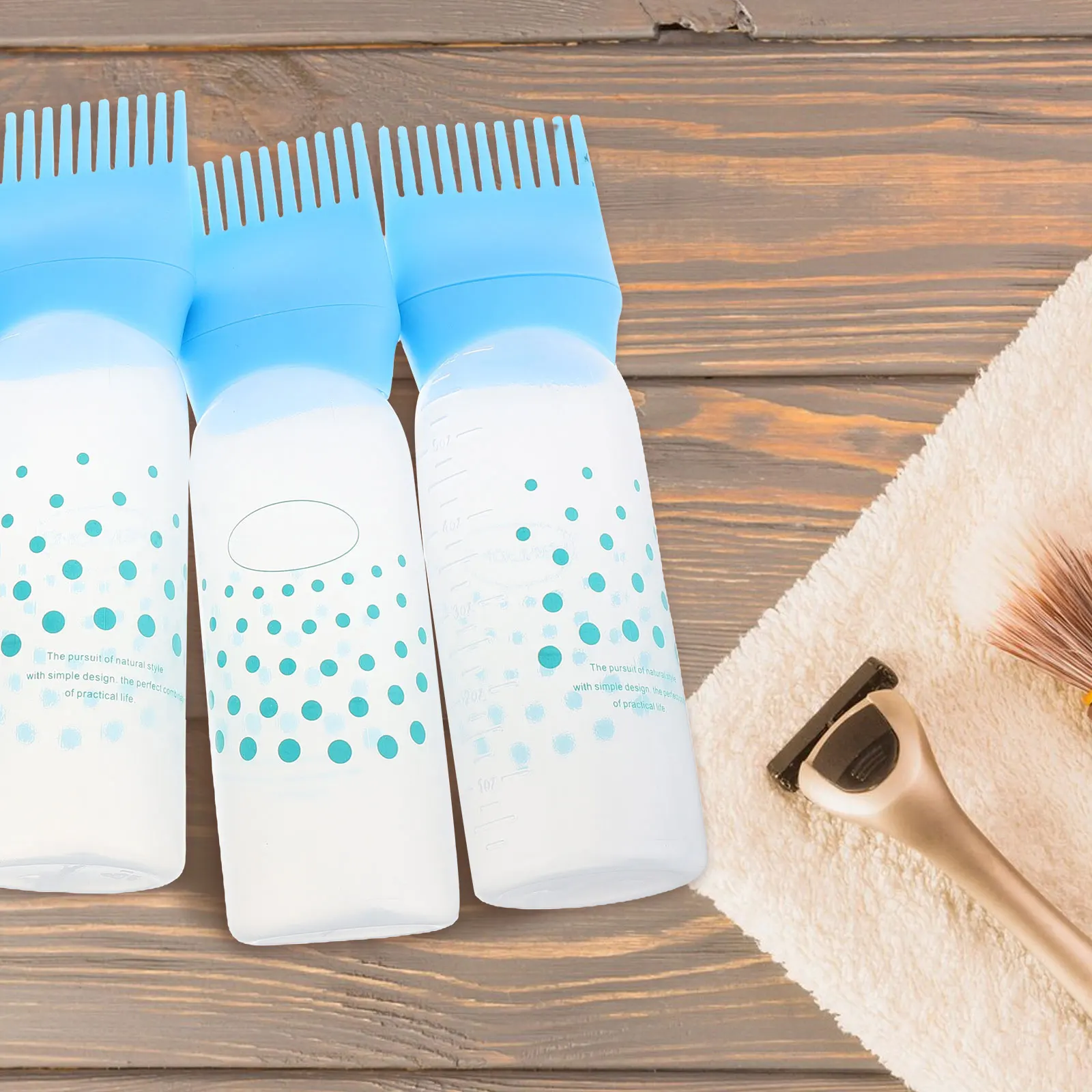 5 قطعة زجاجات قضيب صبغ الشعر مع مشط فروة الرأس زجاجة التزييت للشعر لون خلط أداة صالون المنزل استخدام مقياس القياس