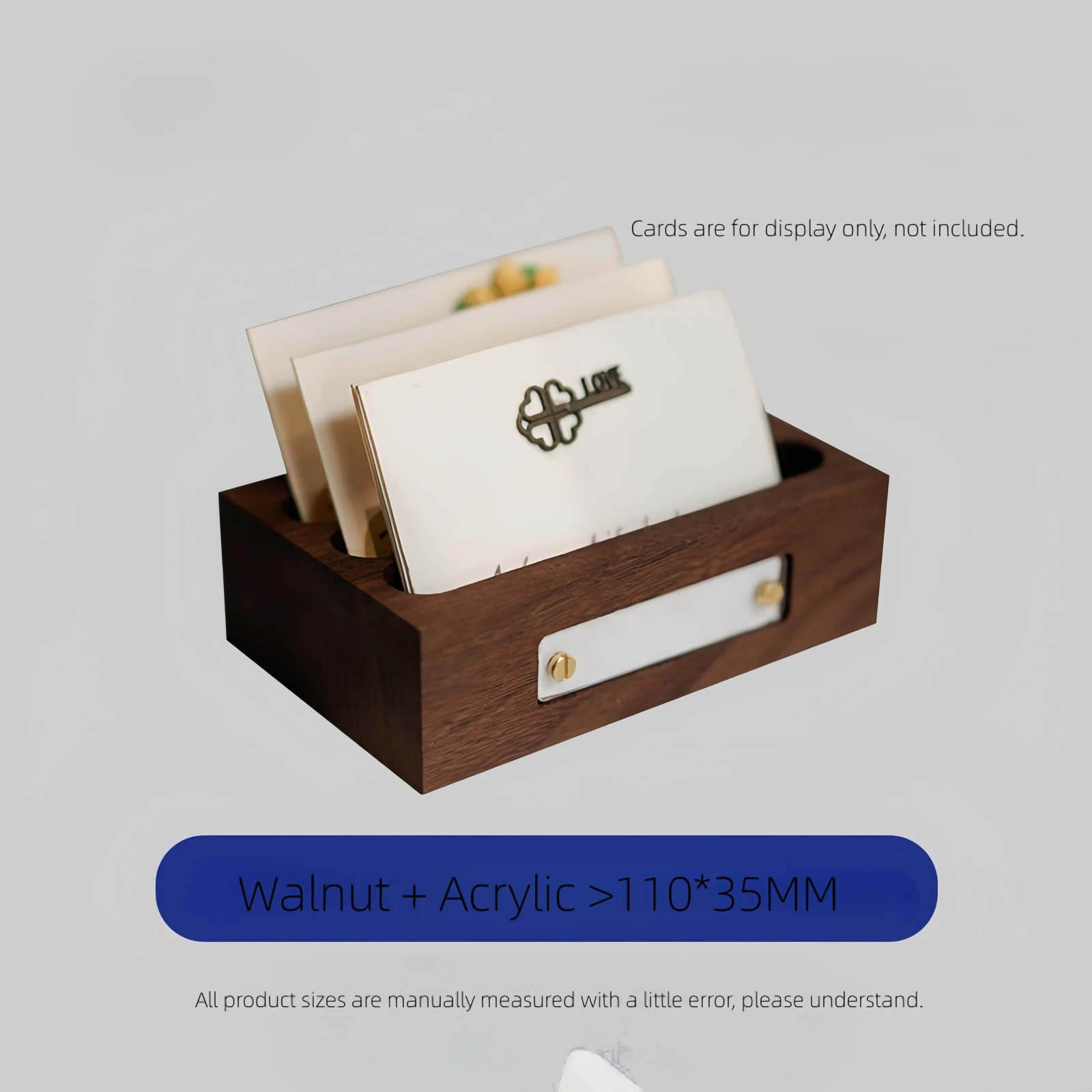 Desktop wooden business card holder solid wood business card display & storage stand suitable for hotel and office front desk