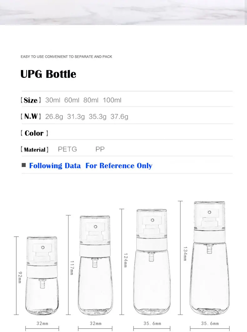 1PC UPG/PETG Creme Flasche Kunststoff Lotion Gel Sonnencreme Gesicht Waschen Pumpe Nachfüllbare Reise Dispenser Kosmetische Container Hautpflege – Detail 2