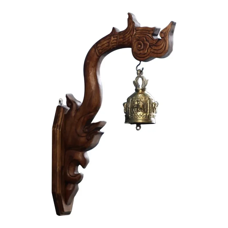 South East Asia style solid wood copper bell wall hanging Thai spa club hotel home entrance wall decoration