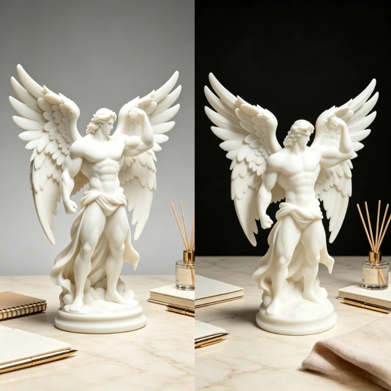 3D Relief Muscular Male Angel Bust Statue,Desk Bedroom Office Decor,Ideal Gift ValentineBirthday Wedding,PartyTabletopDecoration