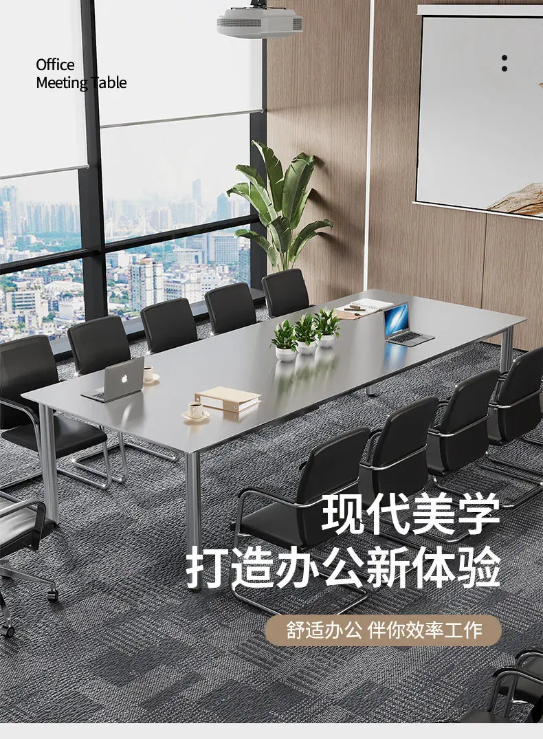 

3Mm extra thick stainless steel meeting long table simple modern meeting room reception negotiation learning training desk