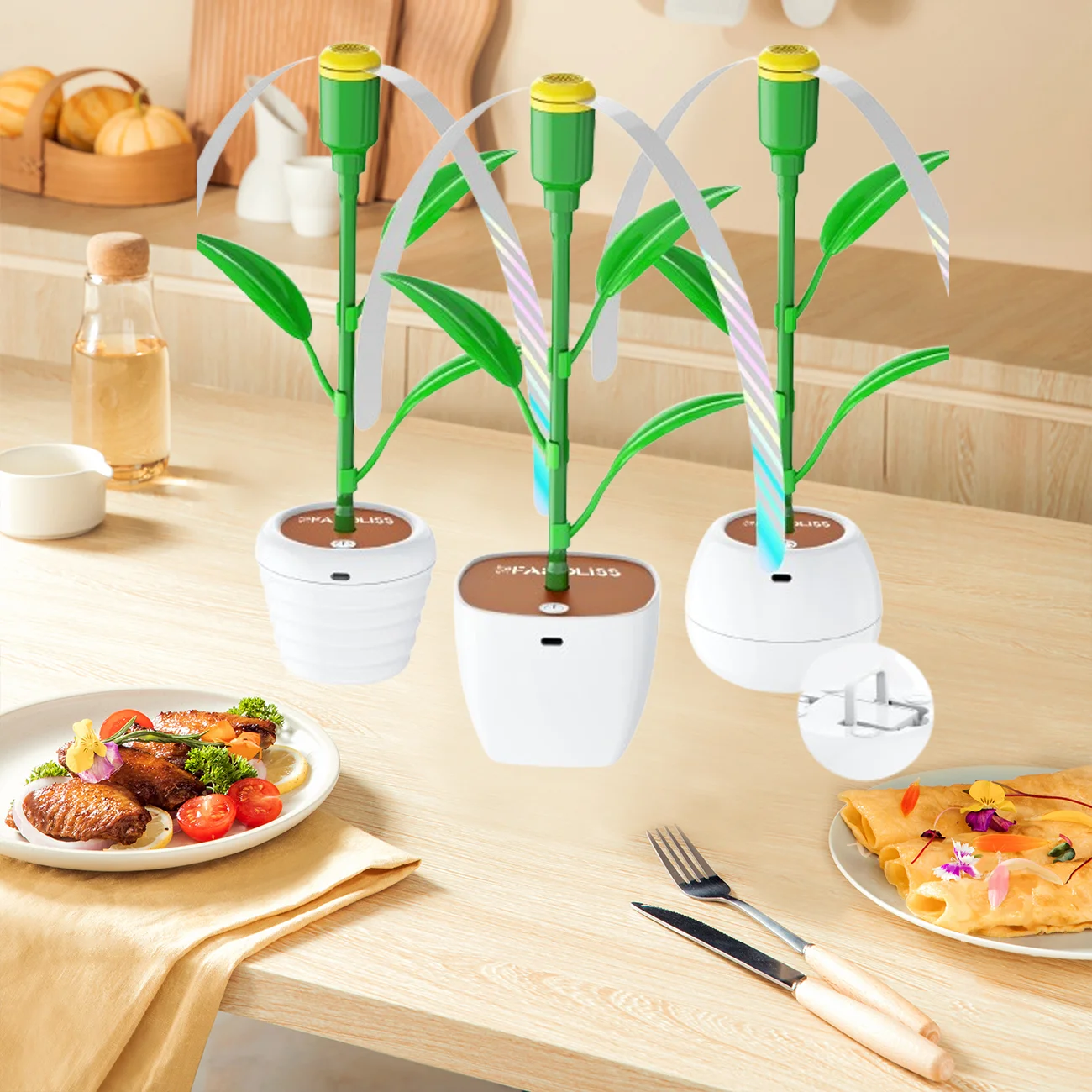 

2PCS/3PCS desktop fly fan, portable desktop fly fan, suitable for camping, picnicking, fishing and cooking, with soft blades