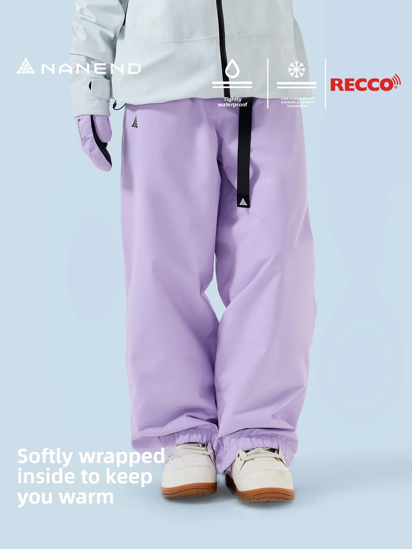 

Nanend ski pants 2025 RECCO snowboard pants fleece warm waterproof permeable ski equipment men and women