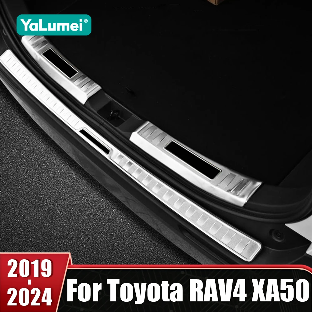 

Stainless Car Rear Bumper Foot Plate Trunk For Toyota RAV4 XA50 2019 2020 2021 2022 2023 2024 Hybrid Door Sill Guard Pedal Cover