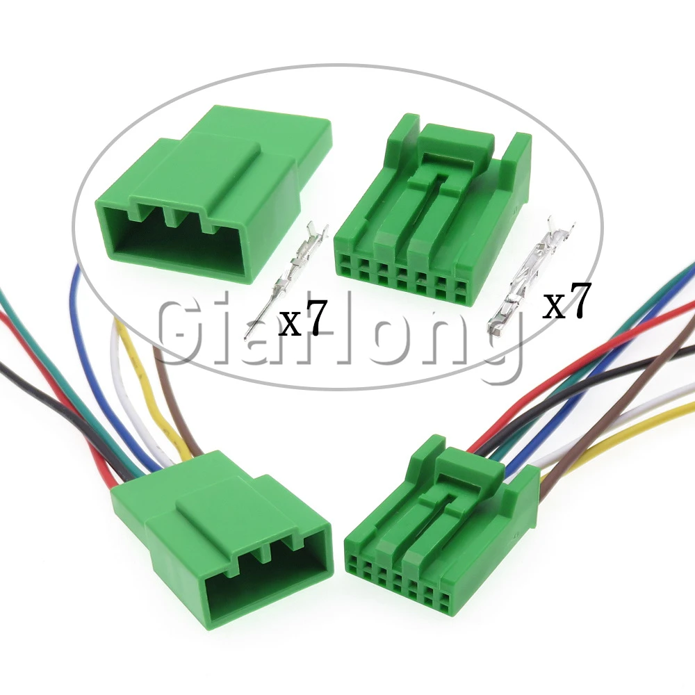 1 Set 7 Ways AC Assembly Car Rearview Mirror Wire Terminal Socket Automobile ACS Sensor Connector IL-AG5-7S-S3C1 IL-AG5-7P-S3C1