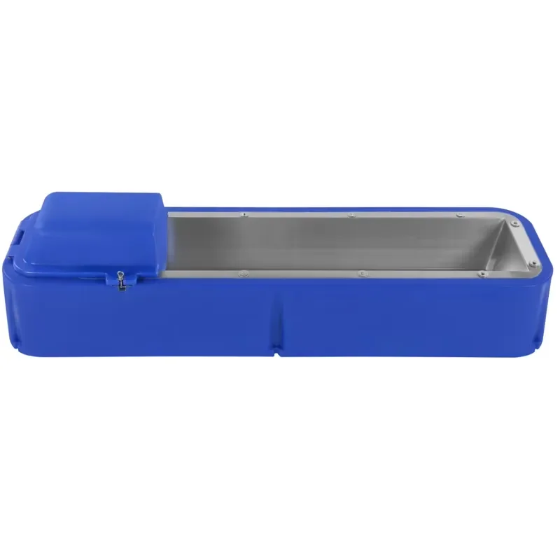 2.25M Heavy Duty Livestock Drinking Fountain with Open Stainless Steel Liner PE Shell Animal Water Tank for Beef Cattle Dairy