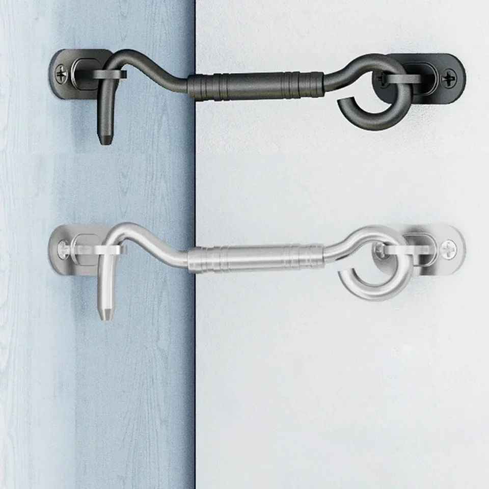 Hyjoy 2PCS 3 Inch Hook And Eye, Steel Barn Door Lock Privacy Lock With Mounting Screws For Sliding Door Barn Door Gate Window Cabin