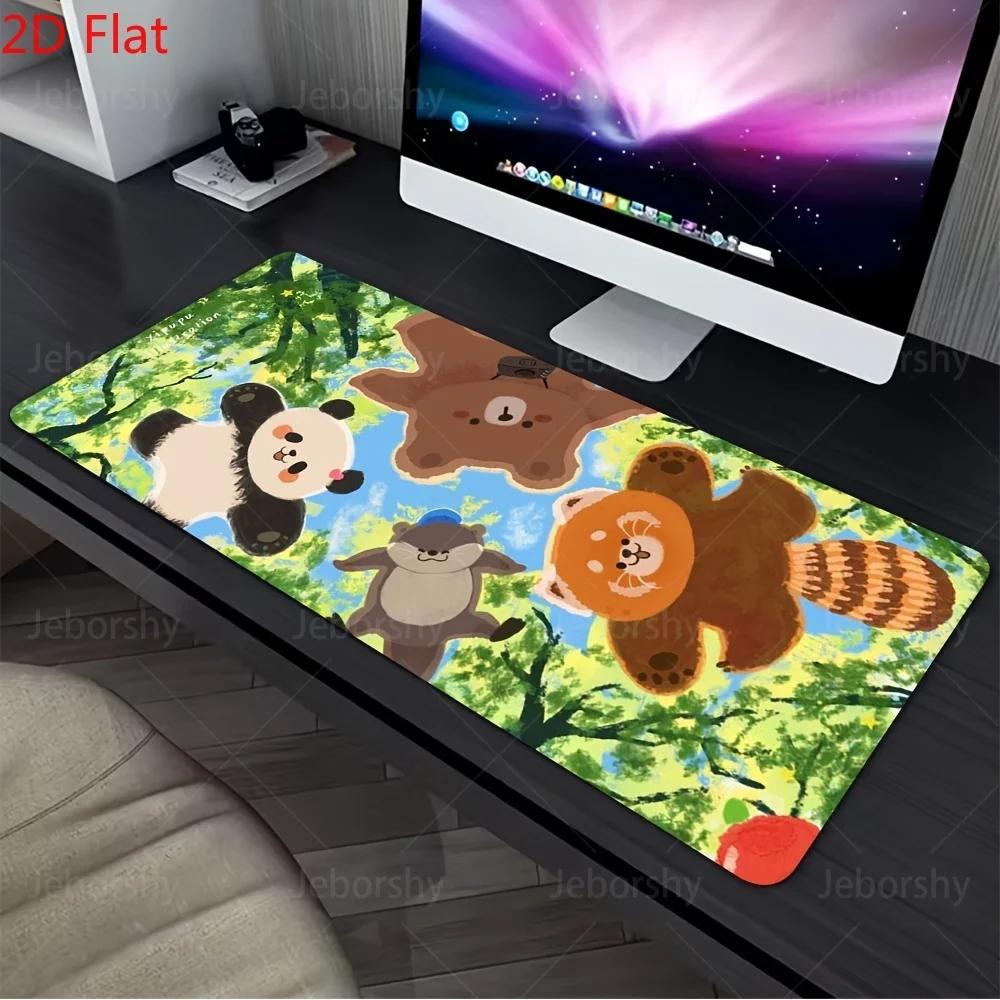 Cute Animal Friends Desk Mat Large Extended Gaming Mouse Pad