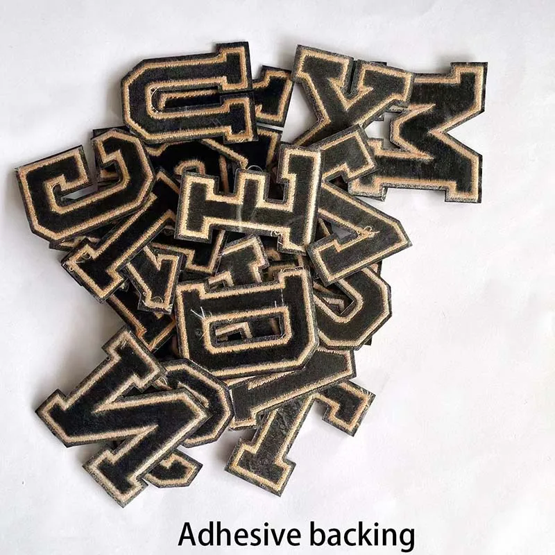 A ~ z/26 englische Buchstaben Abzeichen Stickerei Leoparden muster Applikation Eisen auf Patches, thermo klebende Stoff Kleidung Aufkleber – Detail 5