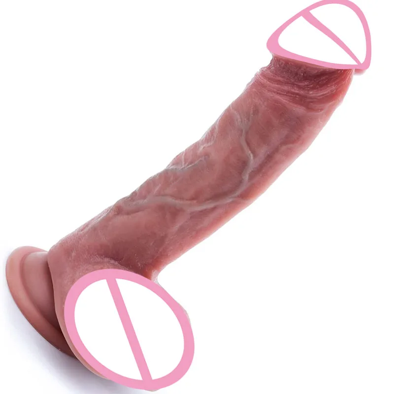 

Realistic Dildo Feels Like Skin Soft Silicone Anal Dildo with Suction Cup Dildos with Balls Fake Penis Adult Sex Toys for Women