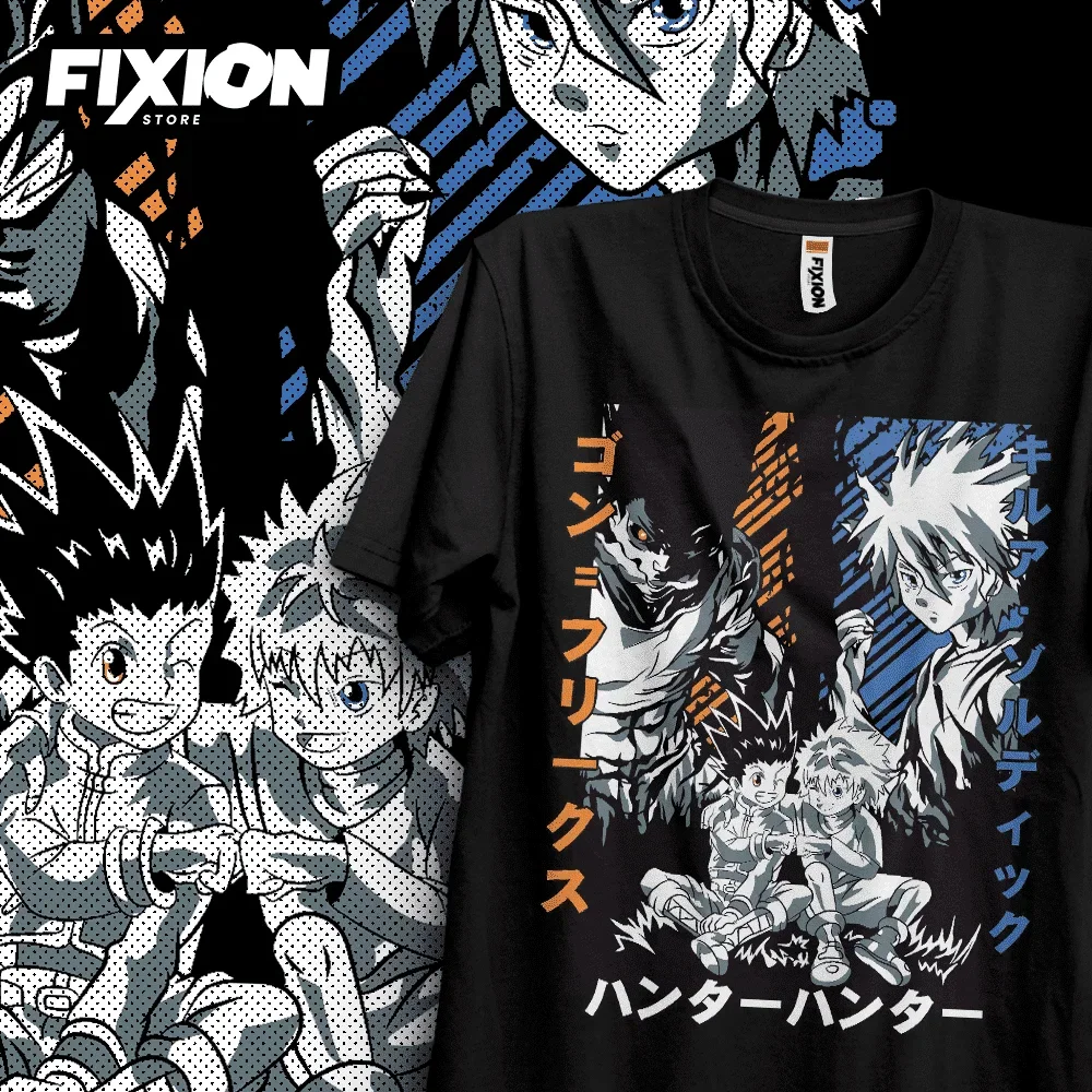 

Hunter x Hunter – Gon y Killua – футболка с аниме, подарок манги для любителей аниме, хлопок всех размеров