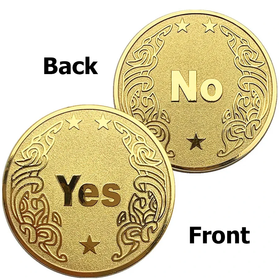 Moneda conmemorativa coleccionable de Metal, juguetes creativos de fiesta, sí/No Decision, 3,8 cm, dorado y plateado, 1 unidad