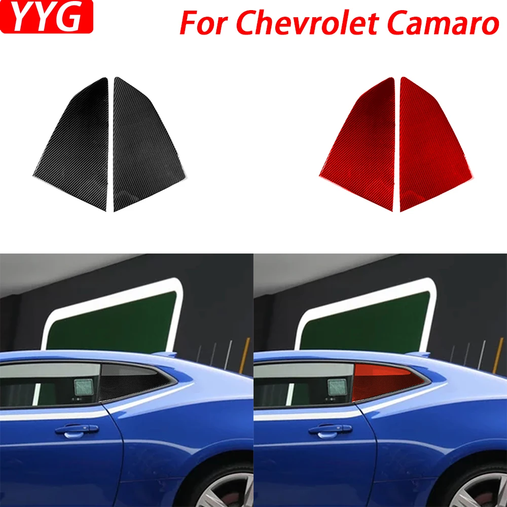 

For Chevrolet Camaro 2017-2022 Real Carbon Fiber External Blind Window Panel Decorative Cover Car Decoration Accessories Sticker