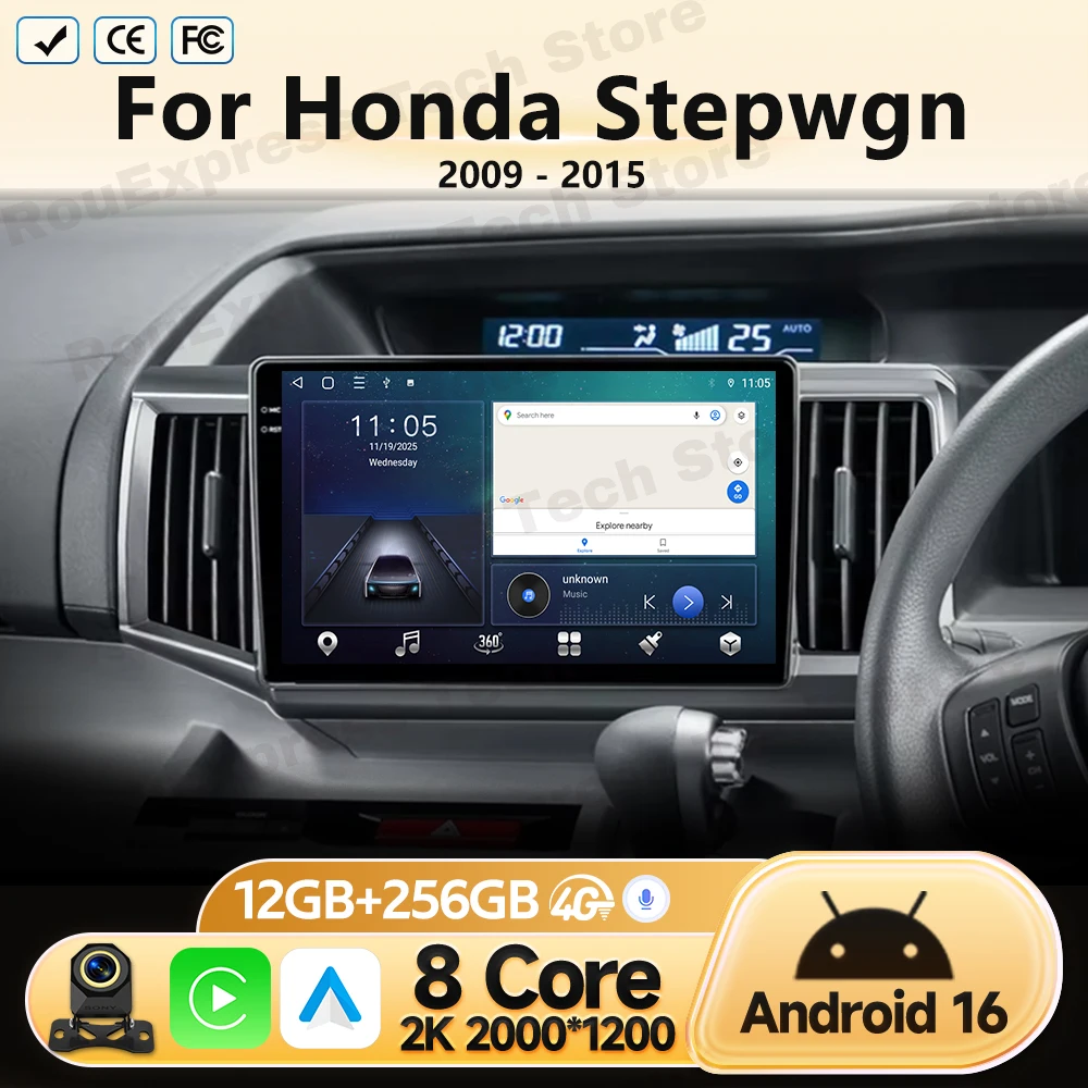 GPS Navigation For Honda Stepwgn 2009 2010 2011 2012-2015 Android Car Multimedia Video Player Radio DSP Head Unit No 2 Din DVD