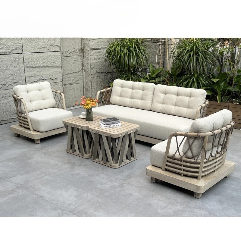 

Sofa elastic webbing, solid wood teak frame with high elastic webbing seat cushion