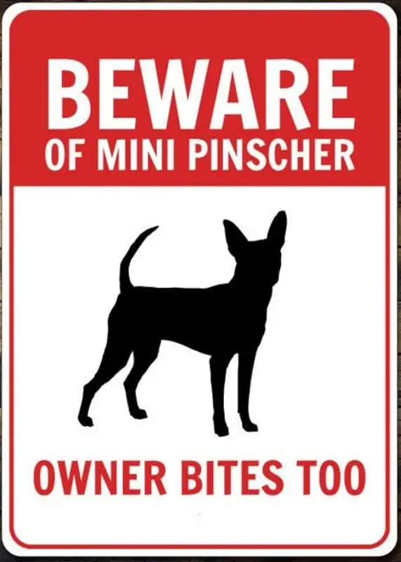 Mini letrero Pinscher, regalo, decoración, propietario, cuidado con la calidad del perro
