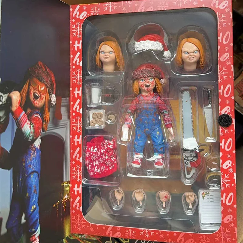 Original Neca 42995 Chucky Christmas Edition Pvc Anime Action Figure Toys Collectible Model Doll Joint Movable Toy Kids Gifts