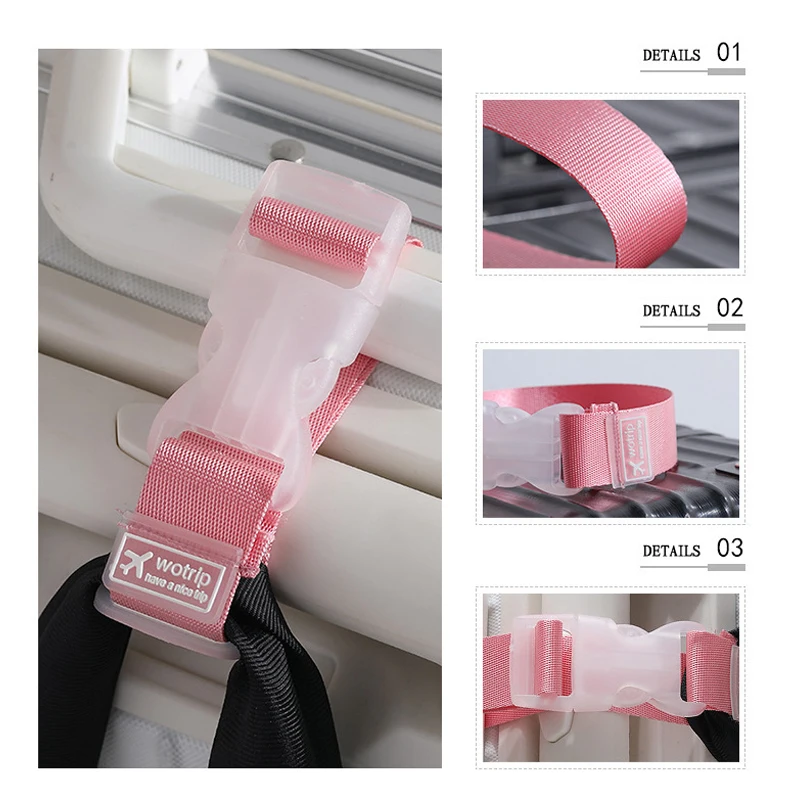 Adjustable Luggage Straps Nylon Luggage Accessories Hanging Buckle Straps Suitcase Bag Straps Belt Lock Hooks Travel