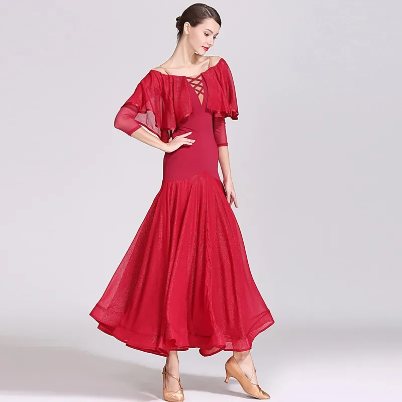 Vestido de salón para mujer, ropa de baile, vestido de vals de salón, trajes de rumba, ropa de baile de salón, vestido de baile español, vestido de flamenco