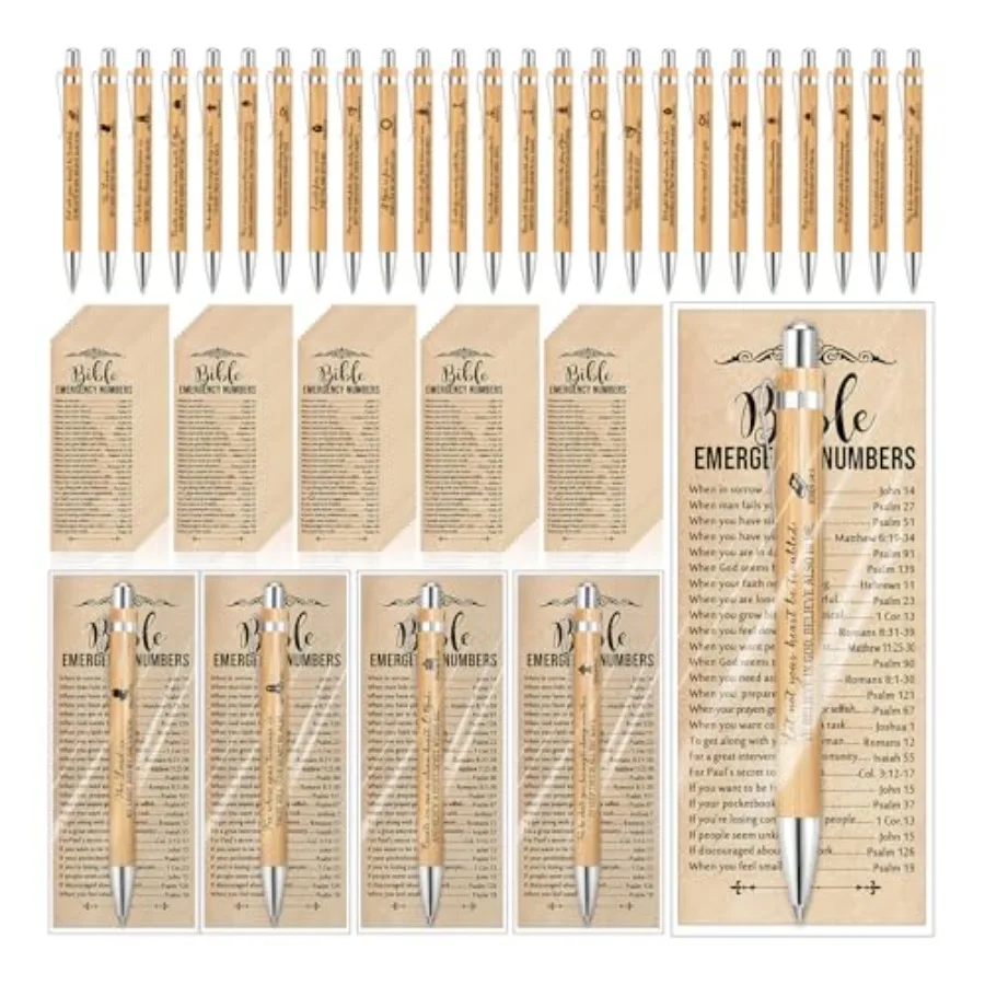 

Sets Church Gifts for Mother's Day Bulk Christian Bookmarks 2'' x 6'' Emergency Numbers Scripture Bookmarks and Bible Verse Pen