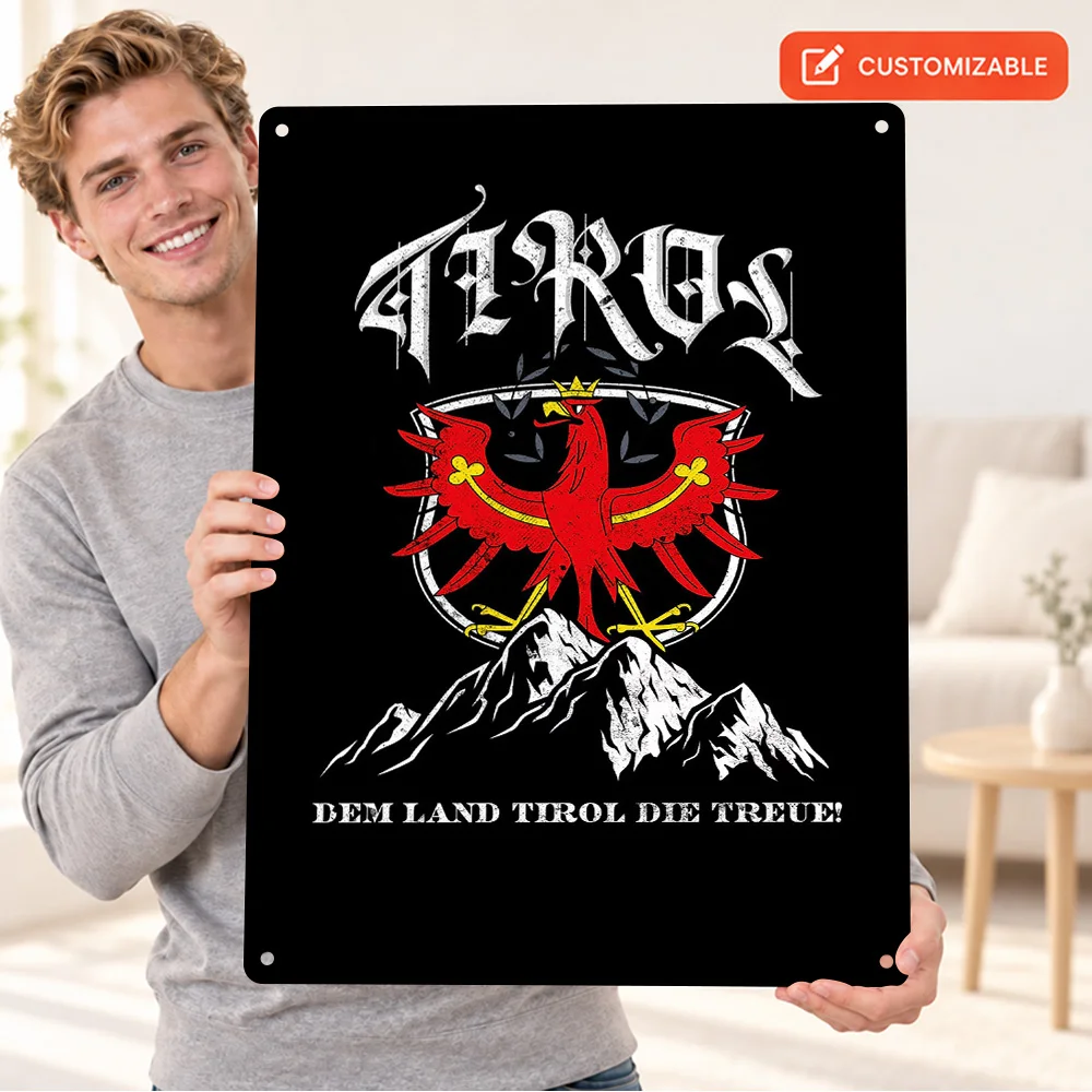 Tirol Tiroler Adler Culture Textured Metal Poster Customized Aluminum Sign Graphic Wall Art For Meditation Corner Traveler Gift