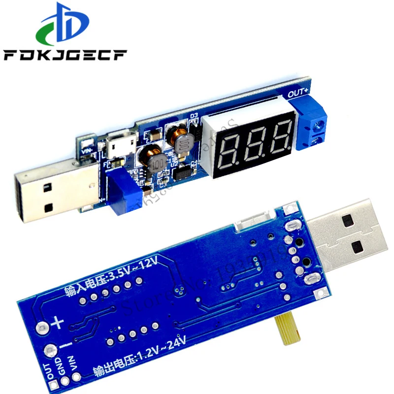 DC-DC 5V to 3.5V / 12V USB Step UP / Down Power Supply Module Adjustable Boost Buck Converter Out DC 1.2V-24V