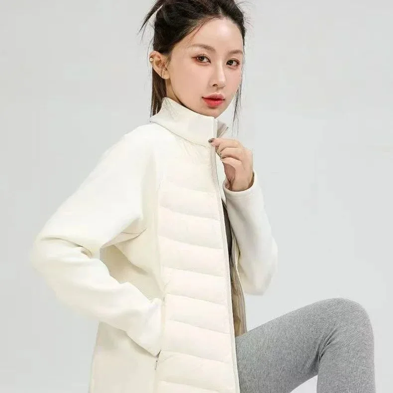 

Sports Warm Cotton Clothing for Women Autumn and Winter New Windproof Stand Up Collar Slim Fit and Slimming Lightweight