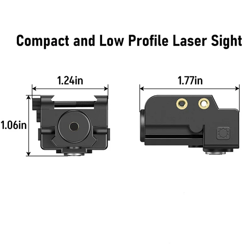 EZshoot Laser Sight Rechargeable Green Laser Sight Compact Low Profile with Ambidextrous ON/Off Switch for Hunting