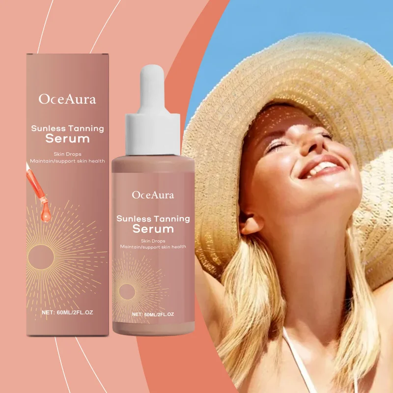 

Moisturizing Herbal Tanning Serum - Summer Beach Sunless Care, Wheat Skin Hydrating Body Essence Gentle Non-Irritating