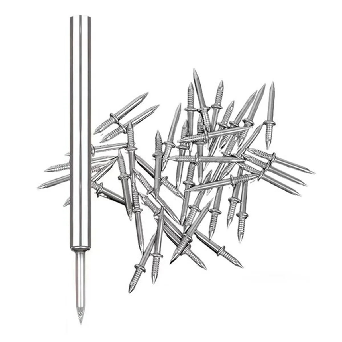 

500Pcs Double-Head Skirting Thread Seamless Nail Double Headed Nails Invisible Security Screws with 5 Installation Tool